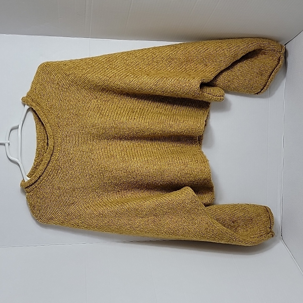 Top Shop Women's Brown Long Sleeve Cropped Knit Sweater, 12